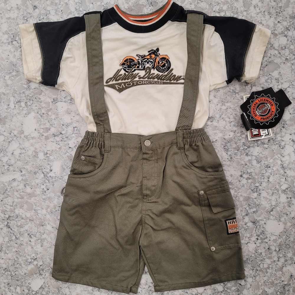 NWT Harley-Davidson Kid's Shorts Set with Suspenders